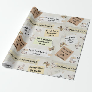 Vintage Butterfly & Nostalgic Quotes Sentimental Wrapping Paper