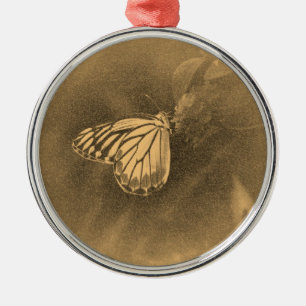 Vintage Butterfly on Flower - Ornaments