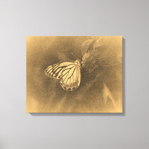 Vintage Butterfly on Flower Wrapped canvas