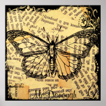 Vintage Butterfly on Paper