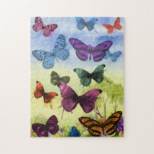 Vintage Butterfly Papillon Old Illustration Art Jigsaw Puzzle