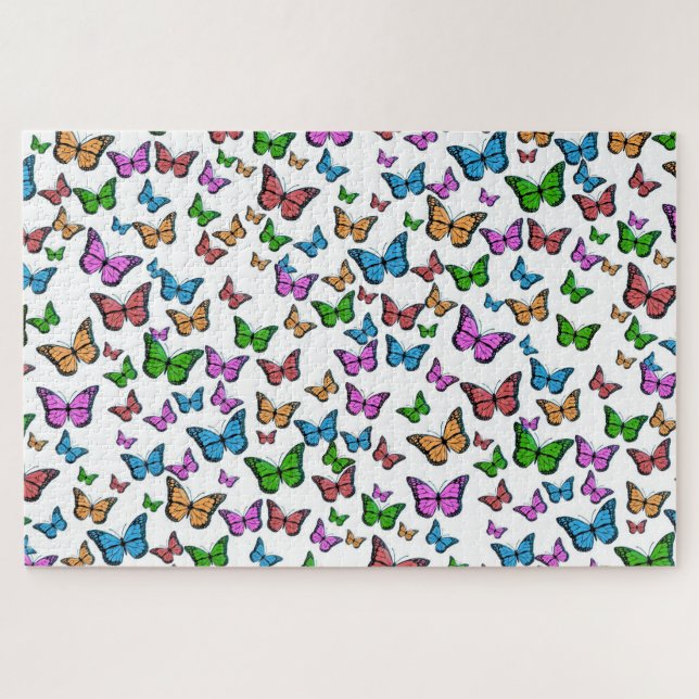 Vintage Butterfly Papillon Old Illustration Art Jigsaw Puzzle (Horizontal)