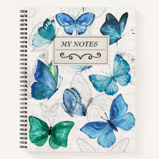 Vintage Butterfly Personalised Name Notebook