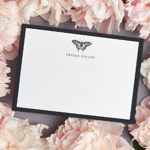 Vintage Butterfly Personalised Stationery Flat Card