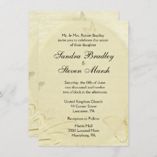 Vintage Butterfly Wedding Invitation