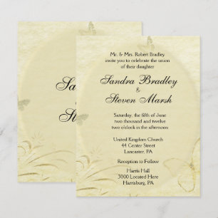 Vintage Butterfly Wedding Invitation
