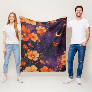 Vintage Butterfly Wildflower (10) Fleece Blanket