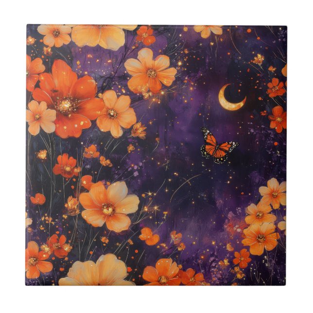 Vintage Butterfly Wildflower (10) Tile (Front)