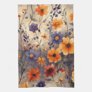 Vintage Butterfly Wildflower (11) Tea Towel