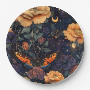 Vintage Butterfly Wildflower (2) Paper Plate