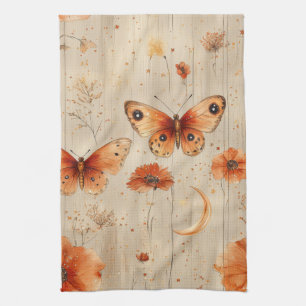 Vintage Butterfly Wildflower (3) Tea Towel