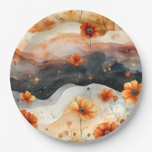 Vintage Butterfly Wildflower (4) Paper Plate