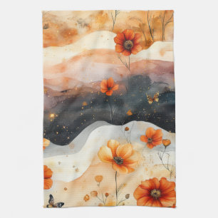Vintage Butterfly Wildflower (4) Tea Towel