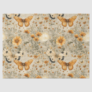 Vintage Butterfly Wildflower (4) Tissue Paper