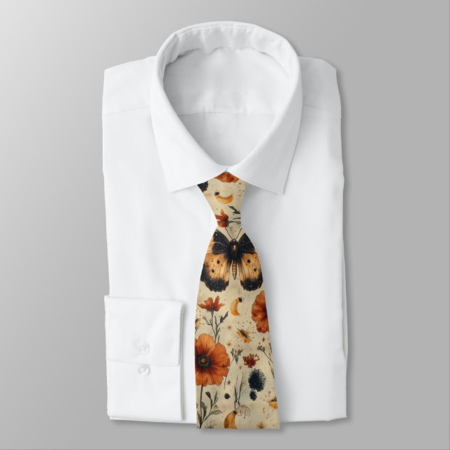 Vintage Butterfly Wildflower (5) Tie (Tied)
