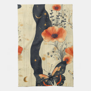 Vintage Butterfly Wildflower (6) Tea Towel