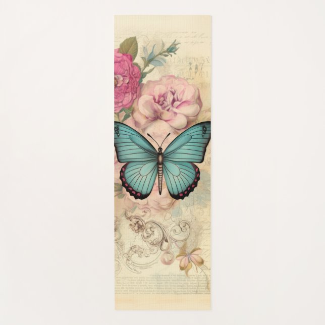 Vintage Butterfly Yoga Mat (Front)