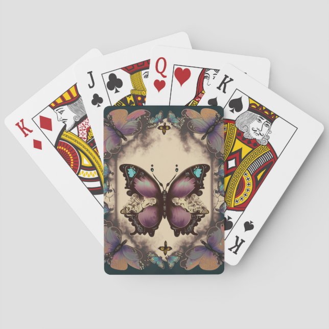 Vintage Butterflys Playing Cards (Back)