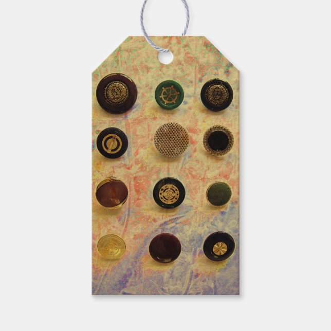 Vintage Buttons Gift Tags (Front)