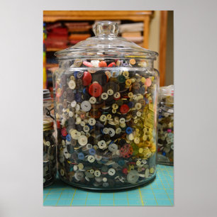 Vintage Buttons in a Jar Poster