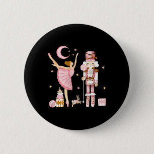 Vintage Byllet Nutcracker Christmas Pink Xmas Wome 6 Cm Round Badge