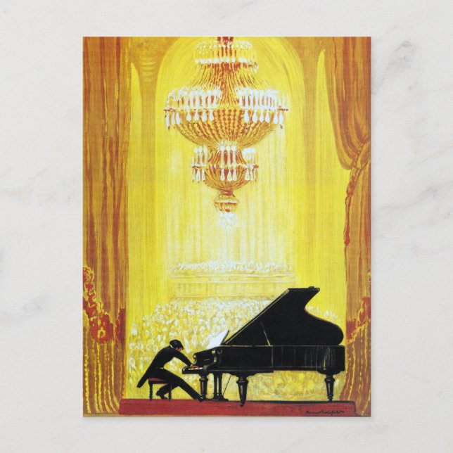 Vintage C. Bechstein German Piano Advertisement Postcard (Front)