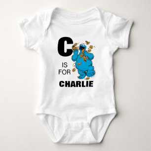 Vintage - C is for Cookie Monster   Add Your Name Baby Bodysuit