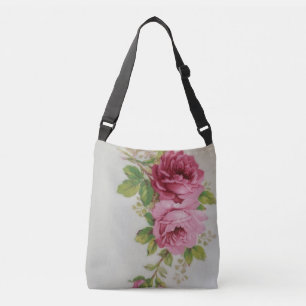 Vintage Cabbage Rose Elegance Cross - Body Bag