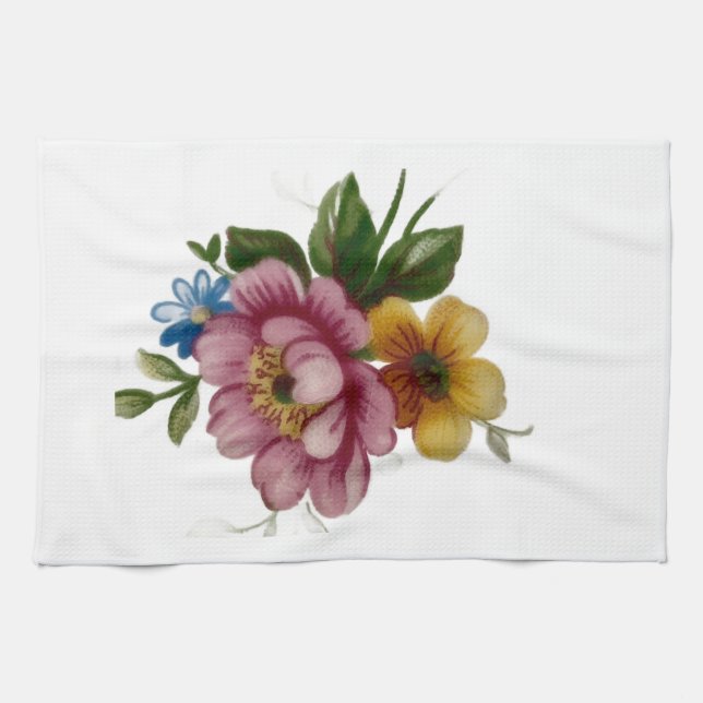 Vintage Cabbage Rose Elegance  Kitchen Towels (Horizontal)