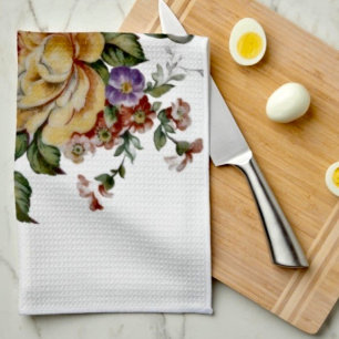 Vintage Cabbage Rose Elegance  Kitchen Towels