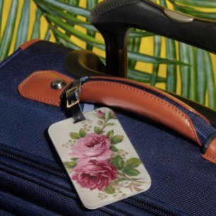 Vintage Cabbage Rose Elegance Luggage Tag