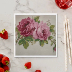 Vintage Cabbage Rose Elegance Paper Napkin 