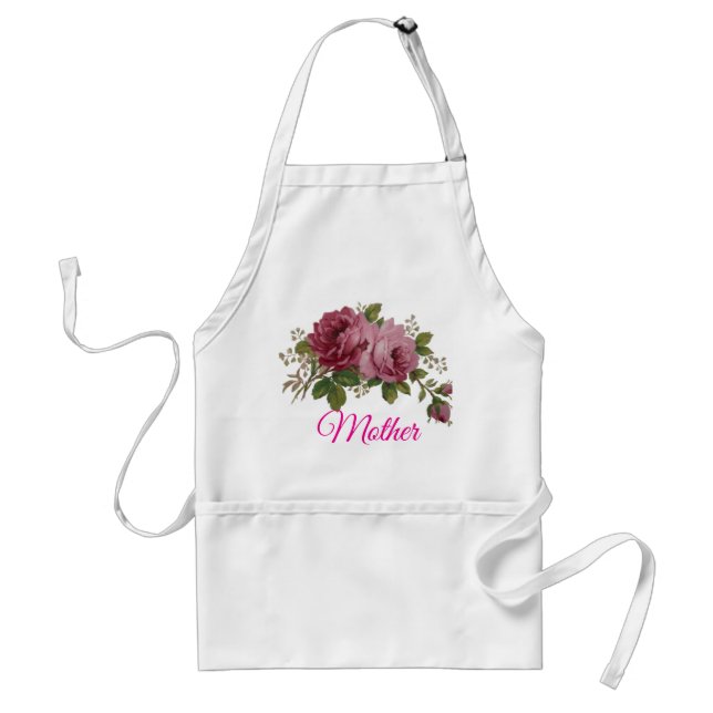 Vintage Cabbage Rose Elegance  Standard Apron (Front)