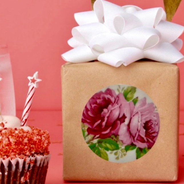 Vintage Cabbage Rose Elegance Sticker (Creator Uploaded)