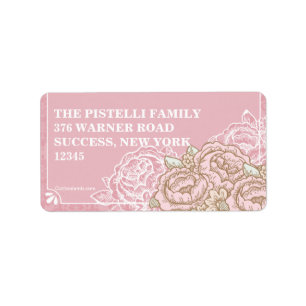 Vintage Cabbage Roses Address Labels