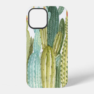 Vintage Cacti Blooming Watercolor Pattern iPhone 12 Case
