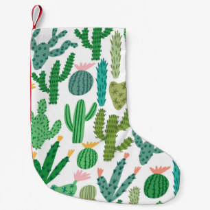 Vintage Cactus Hand-Drawn Pattern Small Christmas Stocking