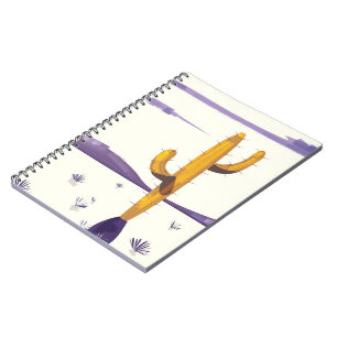 Vintage Cactus in the desert Spiral Notebook