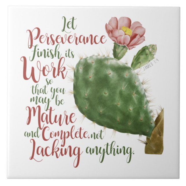 Vintage Cactus of J P Redouté illustrated  Tile (Front)