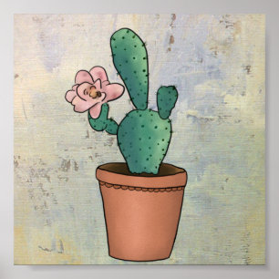 Vintage Cactus Poster