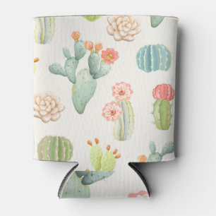 Vintage Cactus: Seamless Illustration Can Cooler