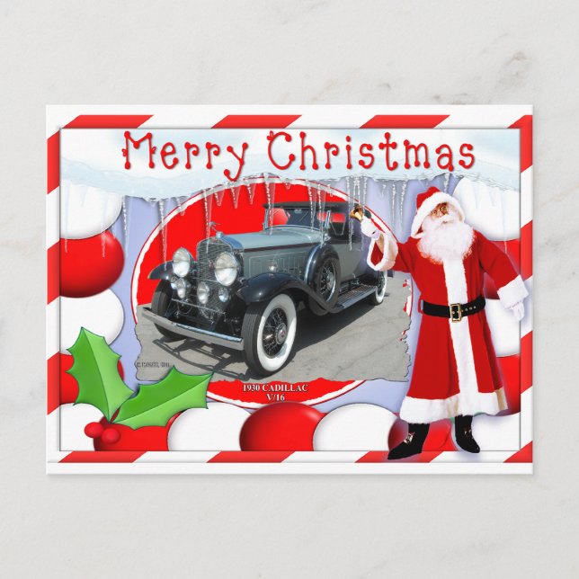 VINTAGE CADILLAC CHRISTMAS CARD (Front)