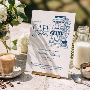 Vintage Café Bébé French Baby Shower Invitation