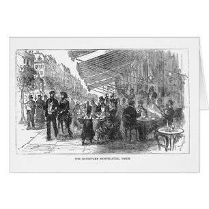 Vintage Cafe Boulevard Montmartre Paris Card