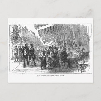 Vintage Cafe Boulevard Montmartre Paris Postcard