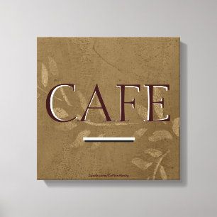 Vintage Cafe Kitchen Canvas Art Print - Sepia Vine