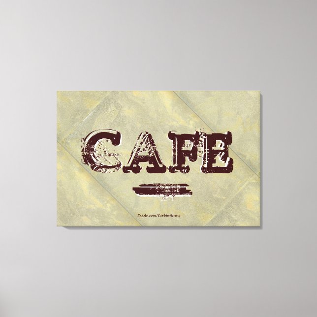 Vintage Cafe Kitchen Canvas Print - Metallic Tile (Front)