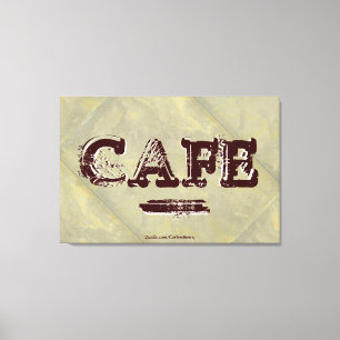Vintage Cafe Kitchen Canvas Print - Metallic Tile