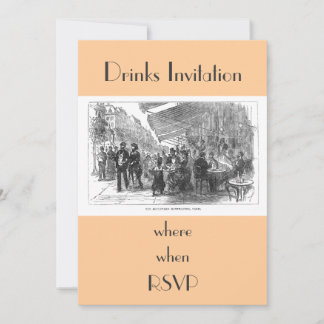 Vintage Cafe Montmartre Paris Party Invitation