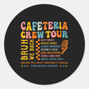 Vintage Cafeteria Crew School Lunch Lady Cafeteria Classic Round Sticker